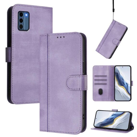 Custodia in pelle retrò con fibbia a giunzione per Nokia C300 (viola)