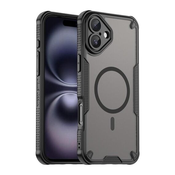 Custodia magnetica Armor Glaze MagSafe per iPhone 16 (nera)