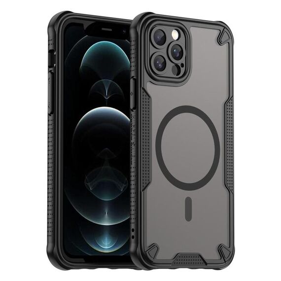 Custodia magnetica Armor Glaze MagSafe per iPhone 12 Pro (nera)
