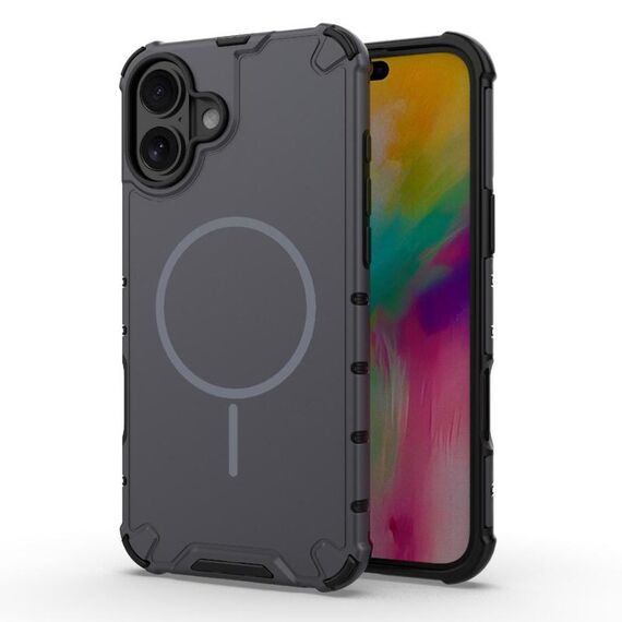 Custodia magnetica MagSafe a tinta unita per iPhone 16 Plus (grigio scuro)