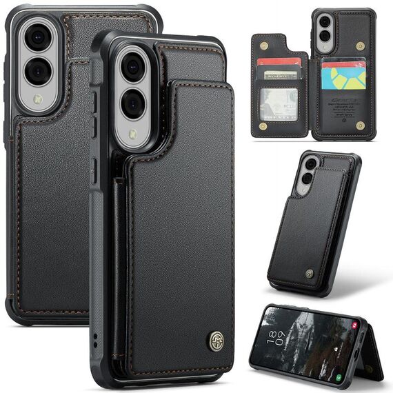Custodia antifurto RFID per Samsung Galaxy S25 Edge 5G CaseMe C22 con slot per schede (nero)