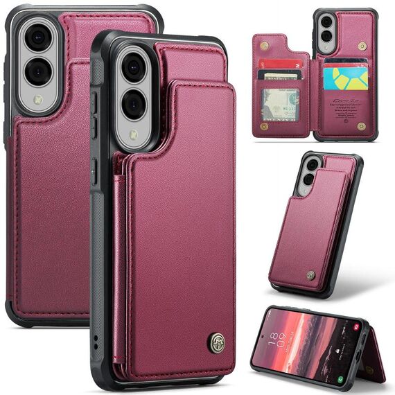 Custodia antifurto RFID per Samsung Galaxy S25 Edge 5G CaseMe C22 con slot per schede (rosso)