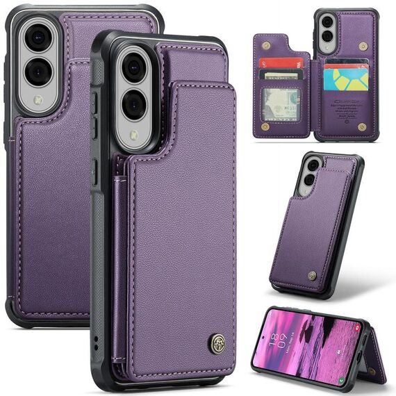 Custodia antifurto RFID con slot per schede CaseMe C22 per Samsung Galaxy S25 Edge 5G (viola)