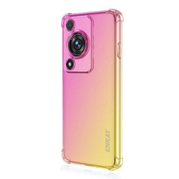 Custodia per telefono in TPU con airbag sfumato Hat-Prince ENKAY per Huawei Nova Y72 / Y72S / Enjoy 70 (oro rosa)