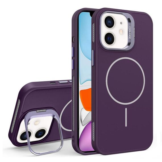 Custodia per iPhone 11 con supporto per obiettivo in silicone organico MagSafe (viola)