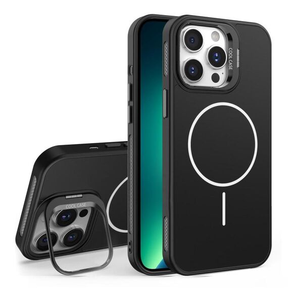 Custodia per iPhone 13 Pro con supporto per obiettivo in silicone organico MagSafe (nero)