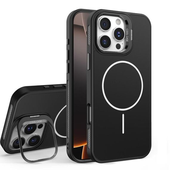 Custodia per iPhone 16 Pro Max con supporto per obiettivo in silicone organico MagSafe (nero)