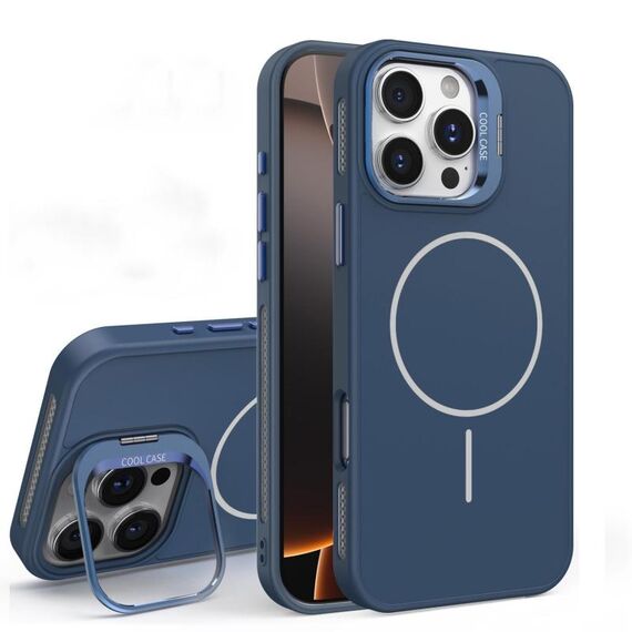 Custodia per iPhone 16 Pro Max con supporto per obiettivo in silicone organico MagSafe (blu)