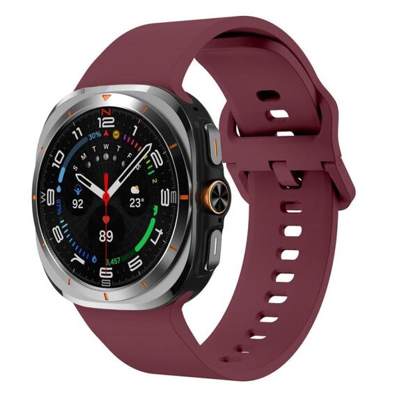 Cinturino in silicone con fibbia colorata per Samsung Galaxy Watch Ultra 47 mm (rosso vino)