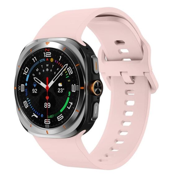 Cinturino in silicone con fibbia colorata per Samsung Galaxy Watch Ultra 47 mm (rosa)