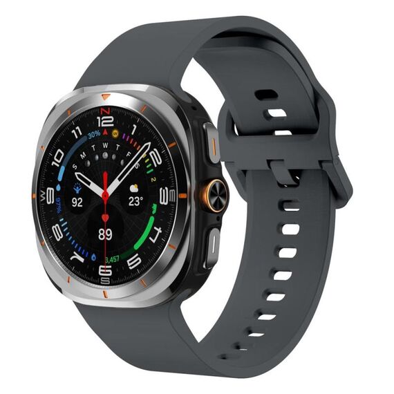 Cinturino in silicone con fibbia colorata per Samsung Galaxy Watch Ultra 47 mm (grigio scuro)