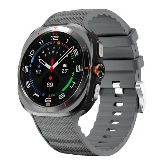 Cinturino sportivo in silicone tinta unita per Samsung Galaxy Watch Ultra 47 mm (grigio)