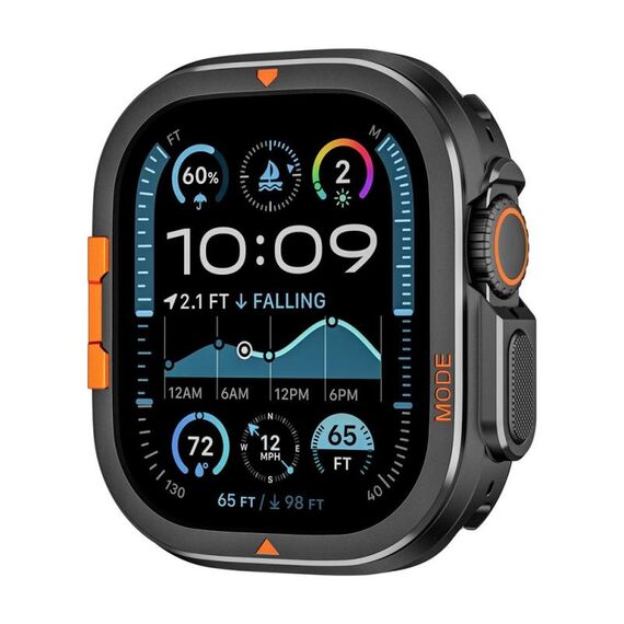 Per Apple Watch Ultra 2 / Ultra 49 mm, cassa in metallo a copertura totale (nero)