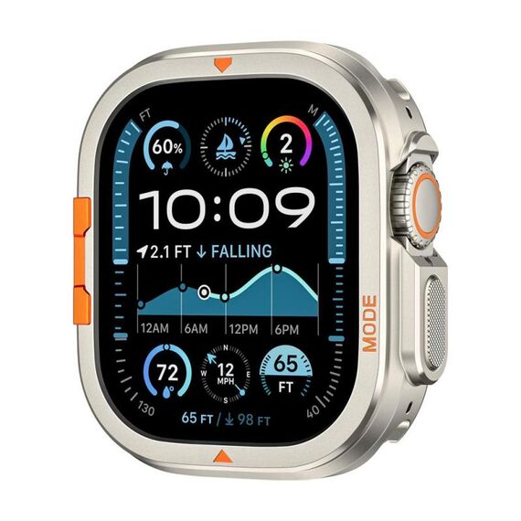 Per Apple Watch Ultra 2 / Ultra 49 mm, cassa in metallo a copertura totale (color titanio)