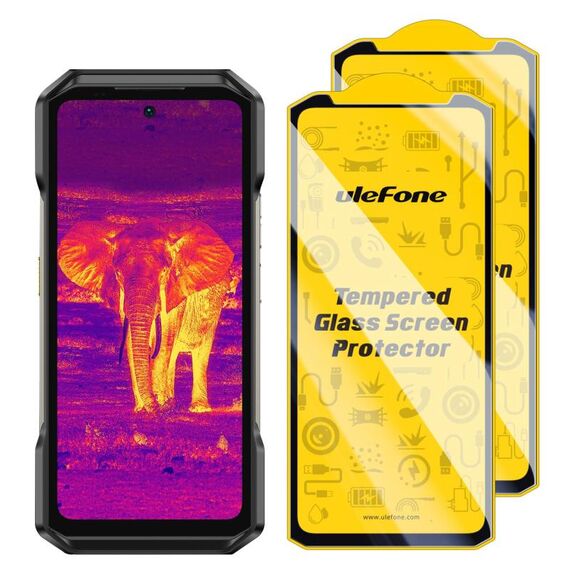 Per Ulefone Armor 27T 2 pezzi/confezione Ulefone 9H HD Pellicola protettiva in vetro temperato anti-impronte digitali