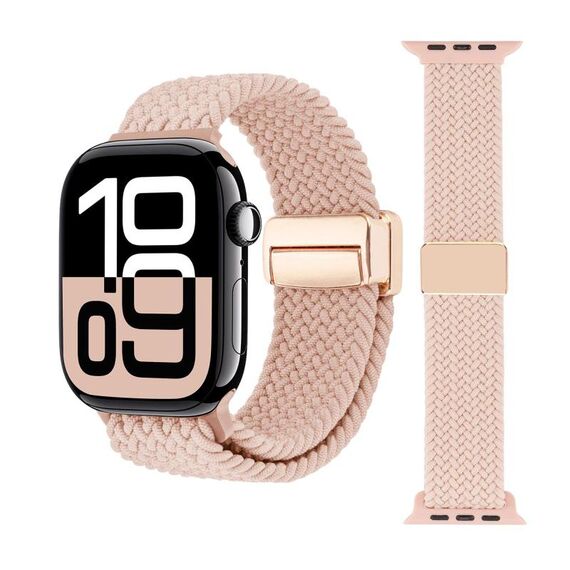 Cinturino per Apple Watch 42mm / 41mm / 40mm / 38mm con fibbia magnetica intrecciata (rosa limo)