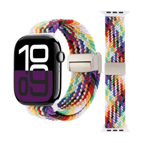 Cinturino in tessuto con fibbia magnetica per Apple Watch da 42 mm / 41 mm / 40 mm / 38 mm (iridescente)