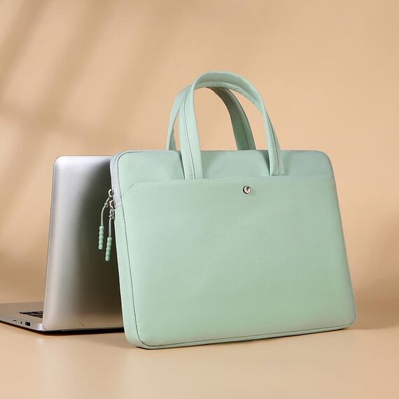 Borsa universale per laptop da 15-15,6 pollici, borsa multifunzionale antiurto per computer, colore: verde