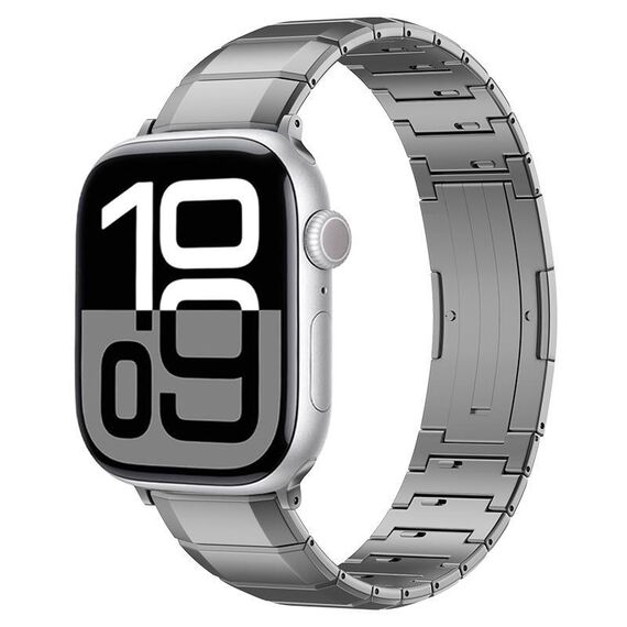 Cinturino per Apple Watch 42mm / 41mm / 40mm / 38mm con fibbia in titanio puro a un perno (grigio)