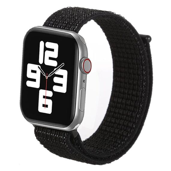 Cinturino per Apple Watch 46 mm / 49 mm / 45 mm / 44 mm xDfind in nylon con chiusura a strappo (Nightfall Black)
