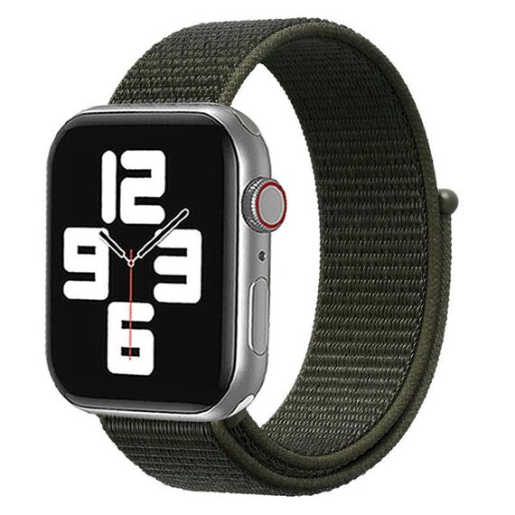 Cinturino per Apple Watch 46 mm / 49 mm / 45 mm / 44 mm xDfind in nylon con chiusura a strappo (verde militare)