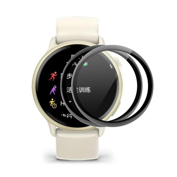 Per Garmin vivoactive 6 2 pezzi ENKAY 3D Pellicola protettiva per schermo in PMMA HD con bordo in PC morbido a copertura totale