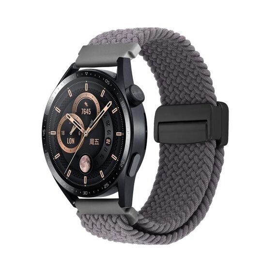 Cinturino per orologio in nylon intrecciato con fibbia magnetica da 20 mm (grigio)