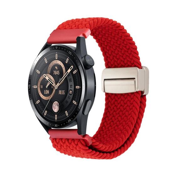 Cinturino per orologio in nylon intrecciato con fibbia magnetica da 20 mm (rosso)