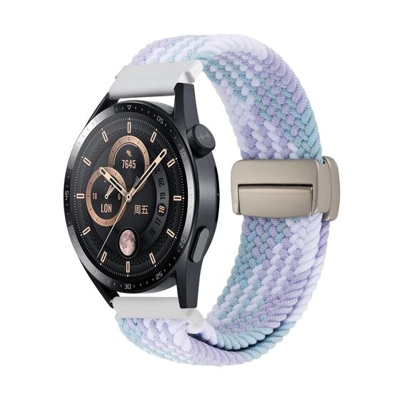 Cinturino per orologio in nylon intrecciato con fibbia magnetica da 20 mm (viola)