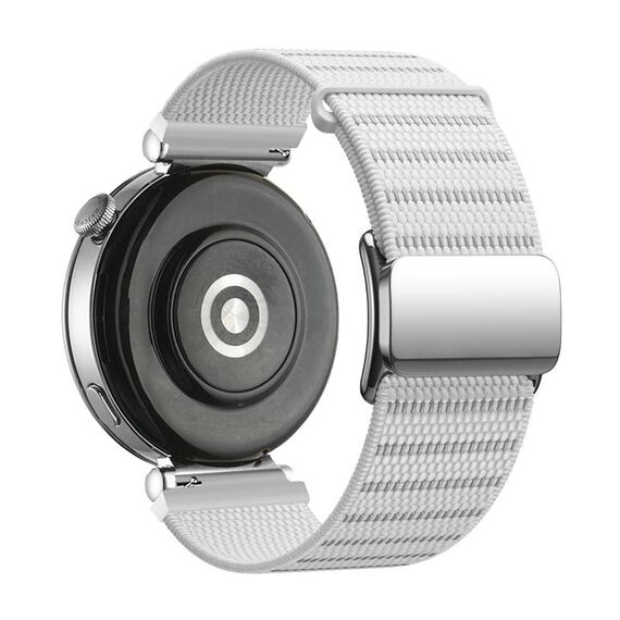Cinturino per orologio in nylon riflettente con fibbia magnetica da 18 mm (bianco riflettente)