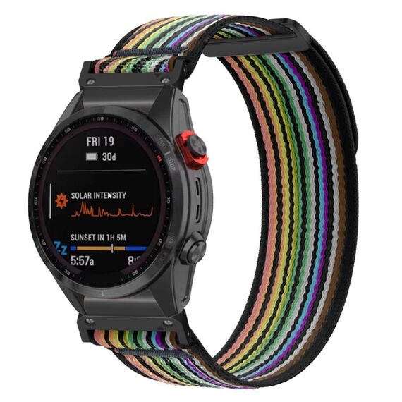 Per cinturino in nylon con sgancio rapido in titanio Gamin da 26 mm (nero arcobaleno + nero)