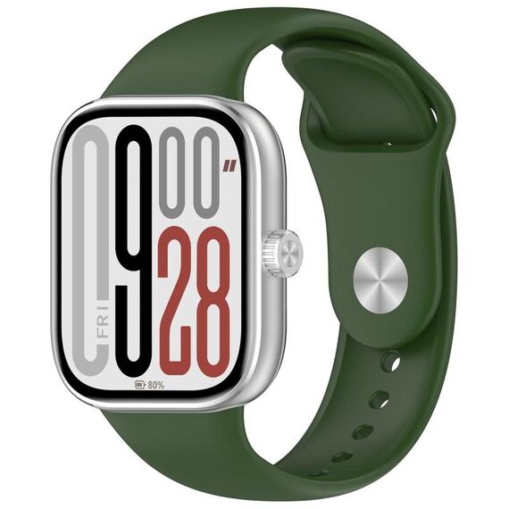 Per Redmi Watch 5 / Xiaomi Smart Band 9 Pro, cinturino in silicone tinta unita con fibbia inversa (verde militare)