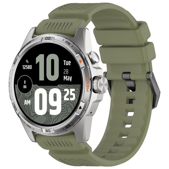 Cinturino in silicone con fibbia in acciaio nero per Ticwatch Atlas (verde)