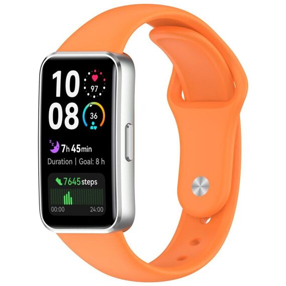 Cinturino in silicone lucido con fibbia inversa per Huawei Band 10/9/8 (arancione)