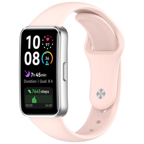 Cinturino in silicone lucido con fibbia inversa per Huawei Band 10/9/8 (rosa)