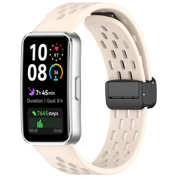 Cinturino in silicone con fibbia magnetica pieghevole per Huawei Band 10/9/8 (Starlight)