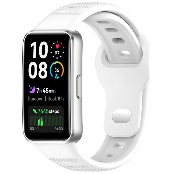 Cinturino in silicone con fibbia inversa per Huawei Band 10/9/8 (bianco)