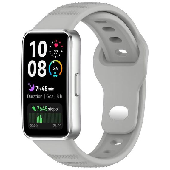 Cinturino in silicone con fibbia inversa per Huawei Band 10/9/8 (grigio)
