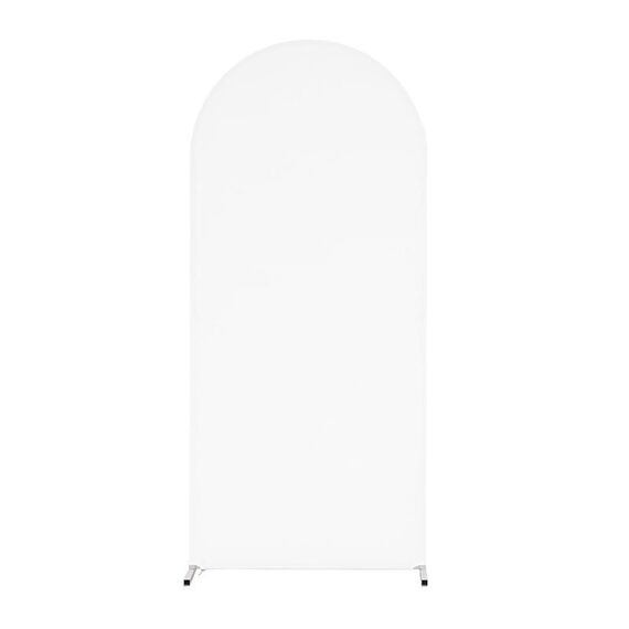 Copertura in tessuto ad arco, 150x65 cm, a forma di U, in spandex elasticizzato, decorazione per sfondo di feste di compleanno e matrimonio (bianco)