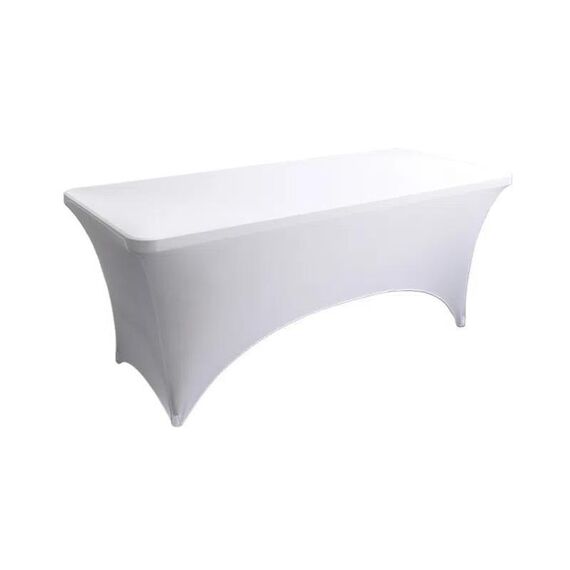 Tovaglia elastica rettangolare da 122x75x75 cm, per hotel, ristoranti, banchetti di nozze, feste, decorazioni per tavoli lunghi (bianca)