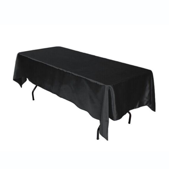 Tovaglia rettangolare lucida tinta unita per hotel, banchetti, decorazioni per matrimoni, tovaglie in raso, dimensioni: 150x150 cm (nero)