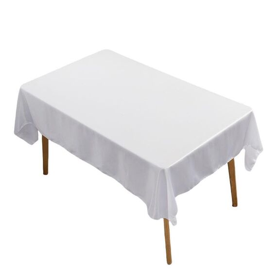 Tovaglia rettangolare lucida tinta unita per hotel, banchetti, decorazioni per matrimoni, tovaglie in raso, dimensioni: 145x200 cm (bianco)