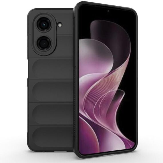 For Redmi A5 4G 171.7mm / Xiaomi Poco C71 Magic Shield TPU + Flannel Phone Case(Black)
