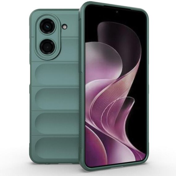 For Redmi A5 4G 171.7mm / Xiaomi Poco C71 Magic Shield TPU + Flannel Phone Case(Dark Green)