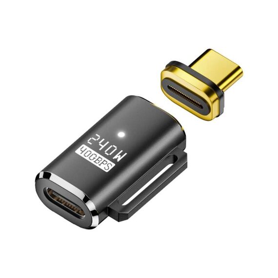 Adattatore di ricarica da tipo C a tipo C da 240 W e 40 Gbps (nero)