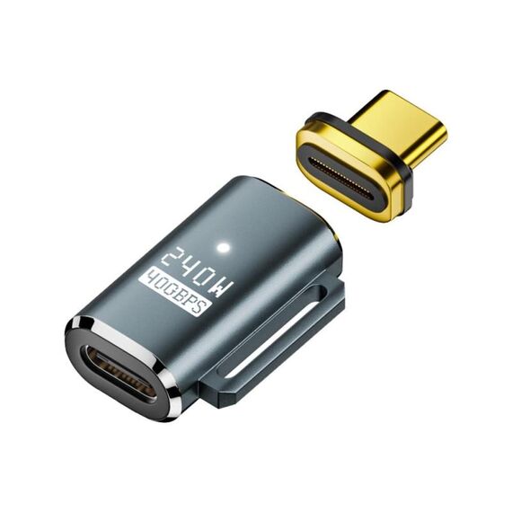 Adattatore di ricarica da tipo C a tipo C da 240 W e 40 Gbps (verde grigio)