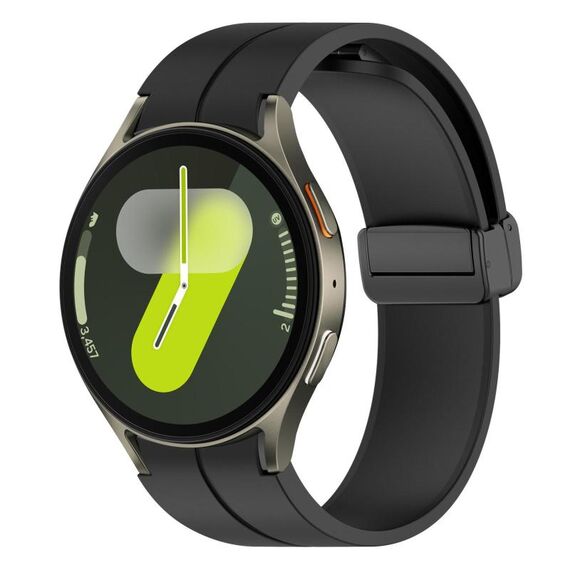 Cinturino in silicone con fibbia magnetica nera per Samsung Galaxy Watch7 / Watch FE 40mm xDfind Fold (nero)
