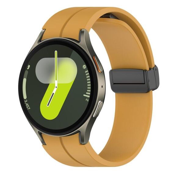 Cinturino in silicone con fibbia magnetica nera per Samsung Galaxy Watch7 / Watch FE 40mm xDfind Fold (giallo)