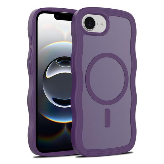 For iPhone 16e Skin Feel Wave Texture MagSafe Phone Case(Purple)