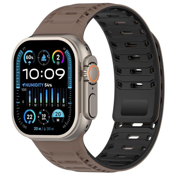 Cinturino magnetico in silicone Mountain Armor per Apple Watch 42 mm / 41 mm / 40 mm / 38 mm (nero cioccolato)